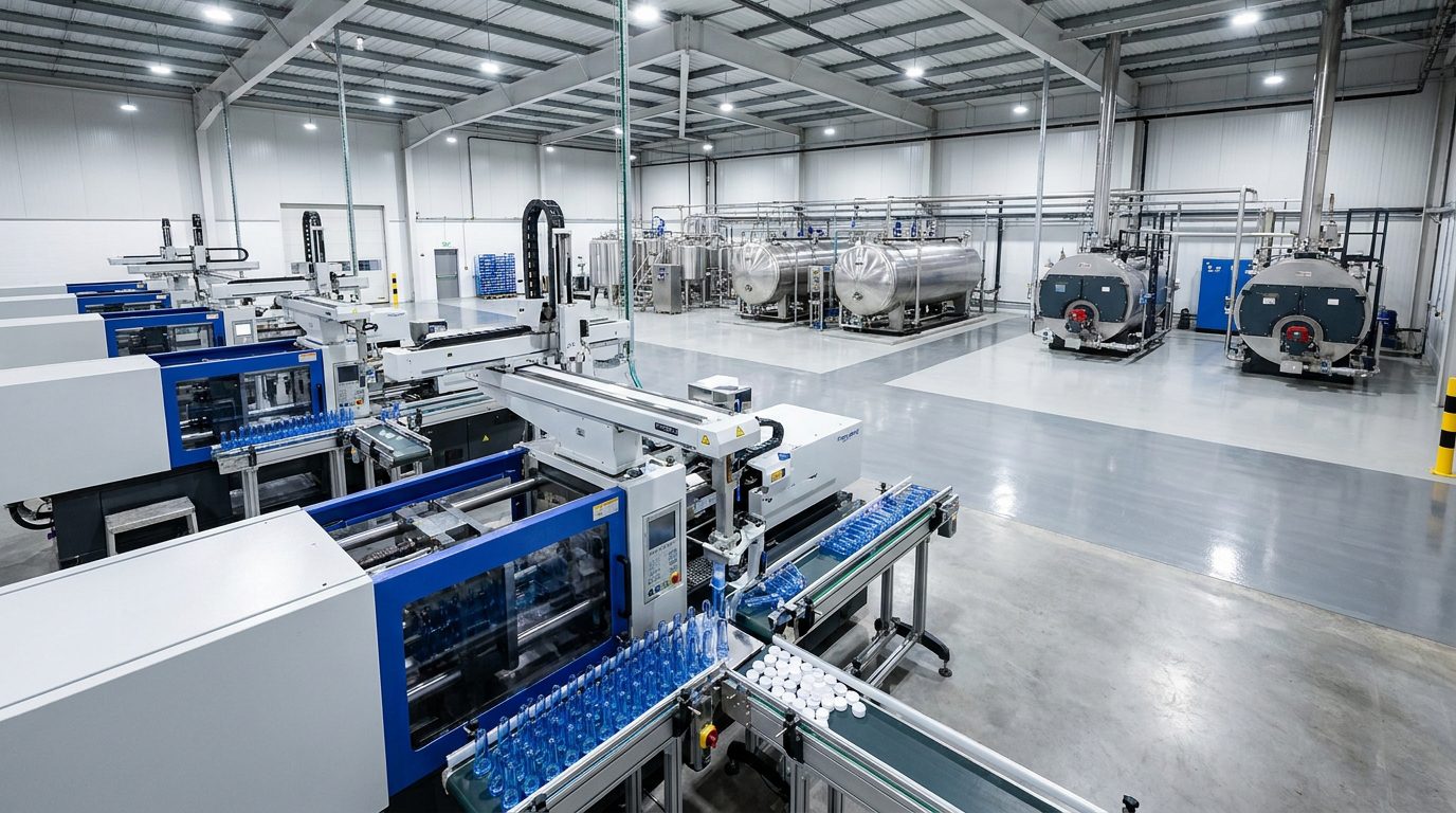 PET Preforms, Caps Injection Molding & Central Utilities